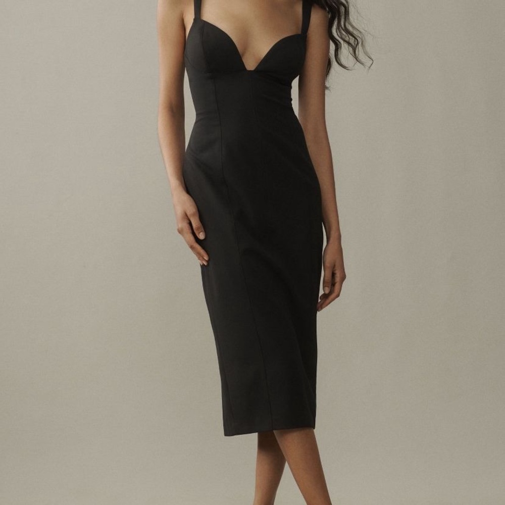 Anthropologie BHLDN Elegant Black Midi Dress